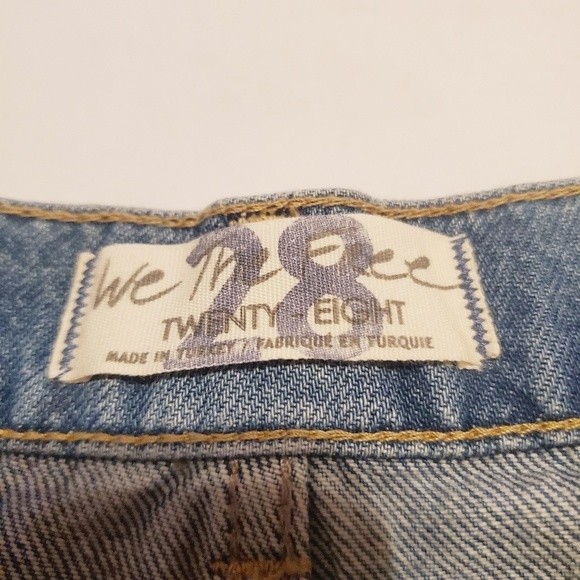 We The Free Hallie Midstone Washed Denim distressed mini front seamSkirt - Picture 8 of 10